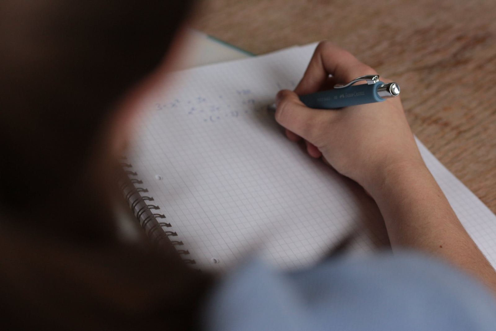 Student doing maths calculations