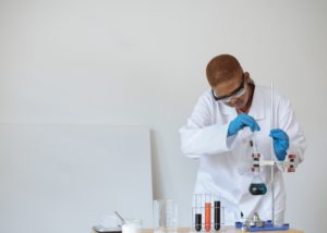 student working in a lab