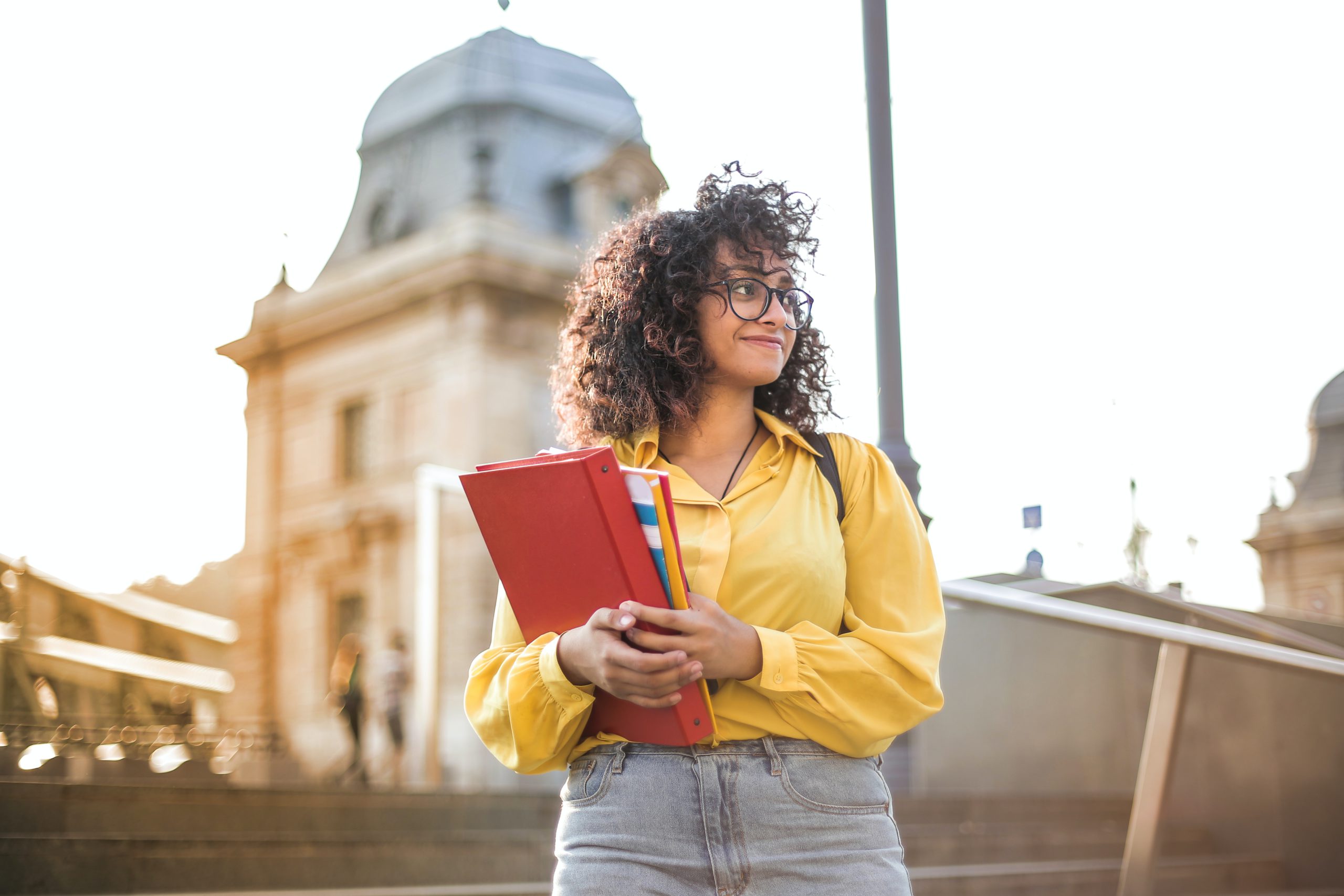 young woman with notebook