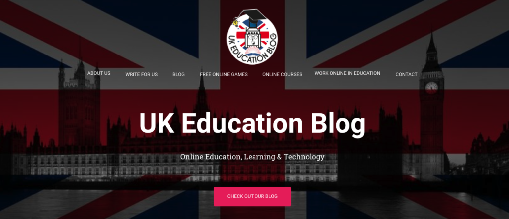 Screenshot UK Education blog