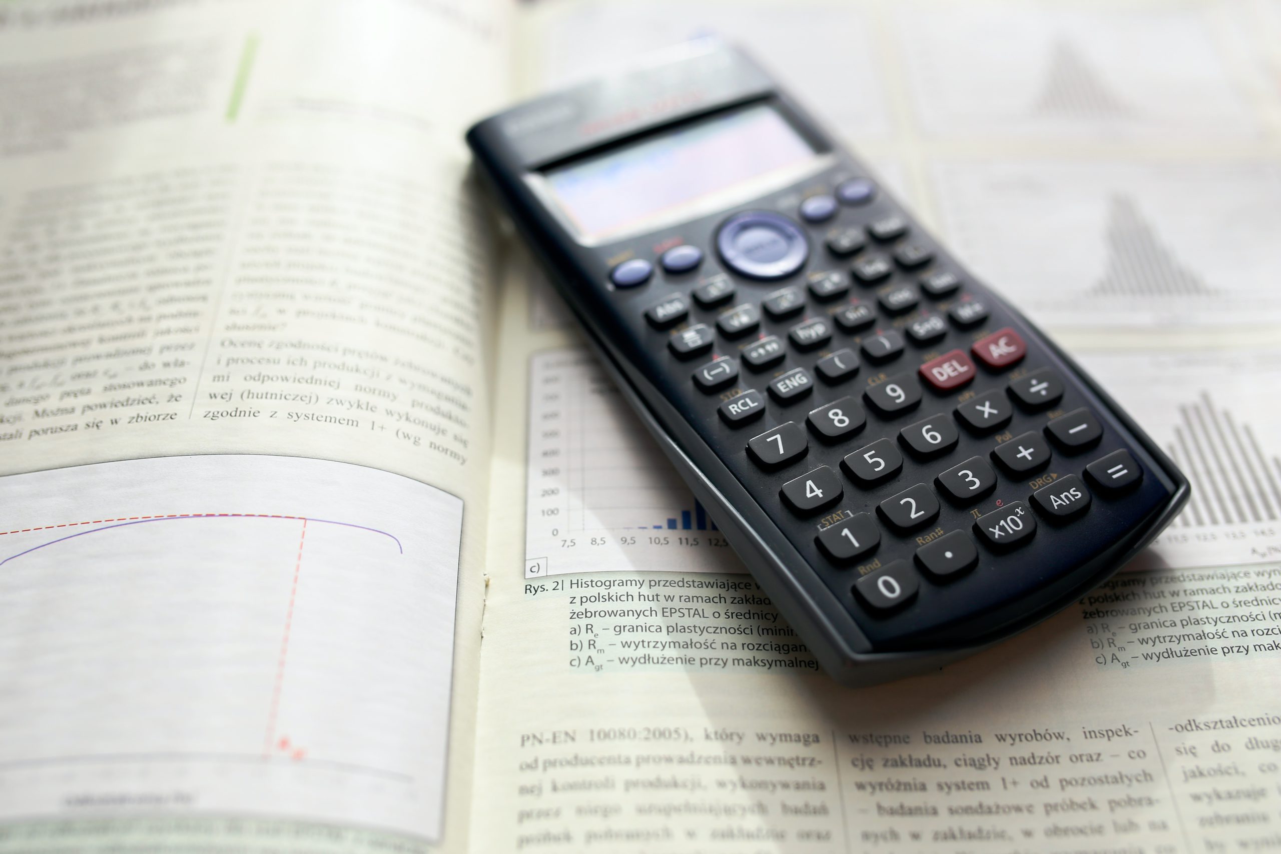 calculator on maths book