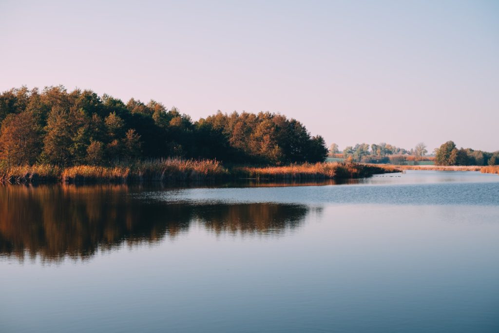 lake at sunset 