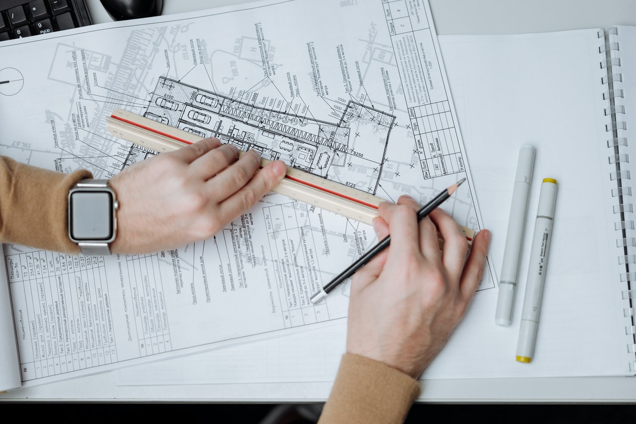 architect creating drawings