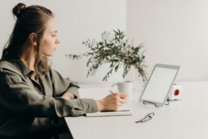 Student studying online with a tutor