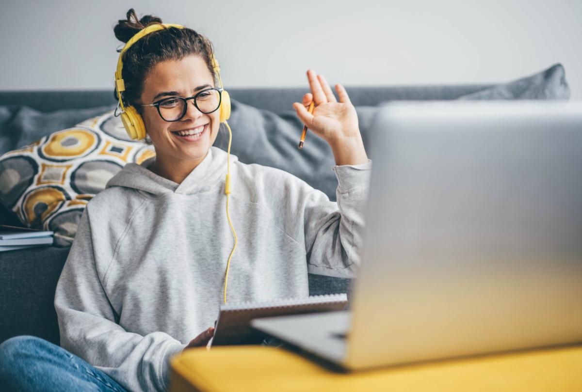 A Level student introducing herself to online tutor