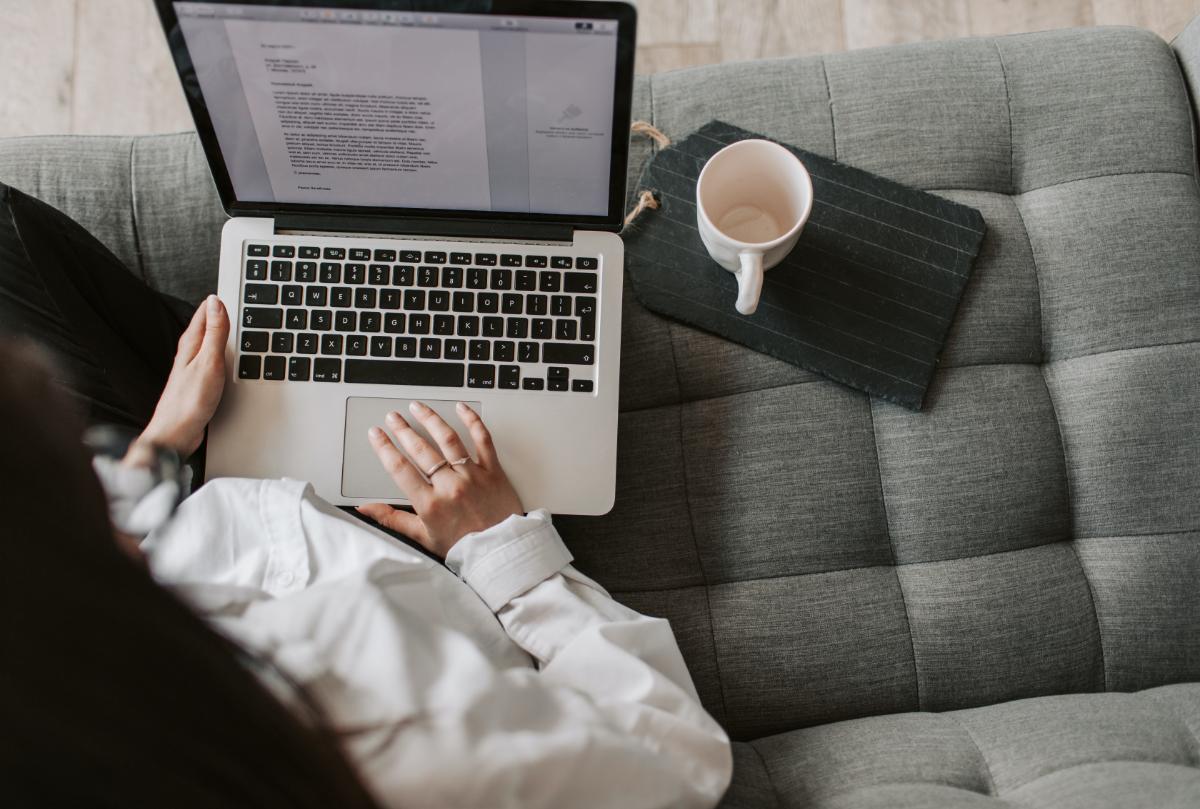 A level student studying online on her laptop