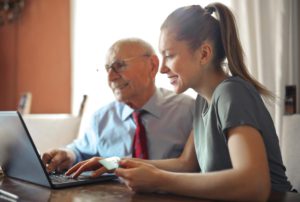 Tutor helping a student at home